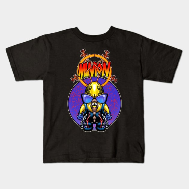 Minion King Kids T-Shirt by Biomek